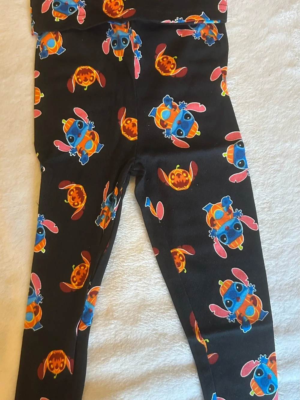 Kids Black Character-Print Pajama Set with Blue & Orange Motif